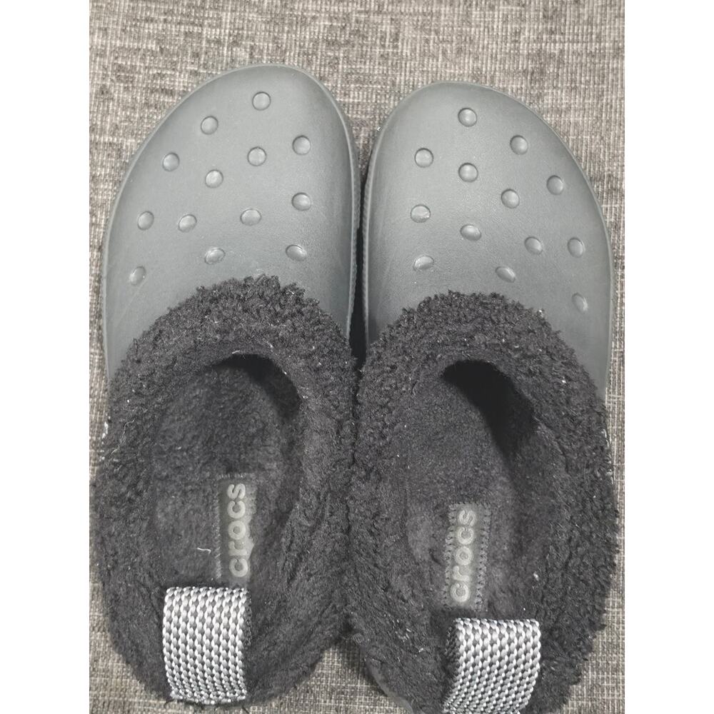 Crocs Classic Lined Shorty Clogs Black Mens 7 Womens 9 Faux Fur Winter Slippers - Picture 5 of 9